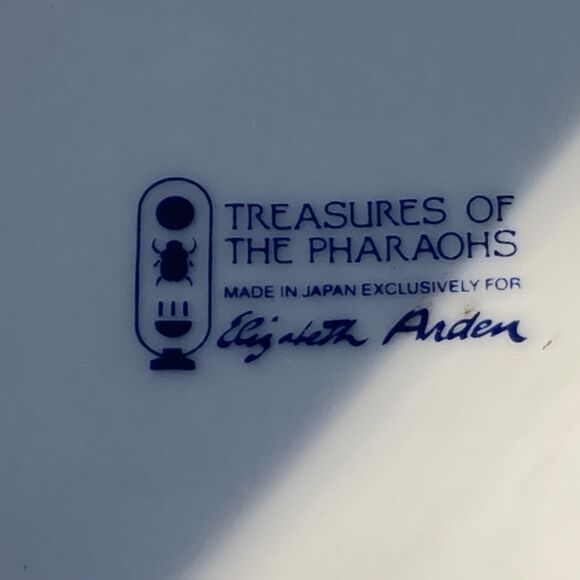 VTG Elizabeth Arden Treasures of the Pharaohs Porcelain Trinket Dish Holder MCM - Picture 10 of 14